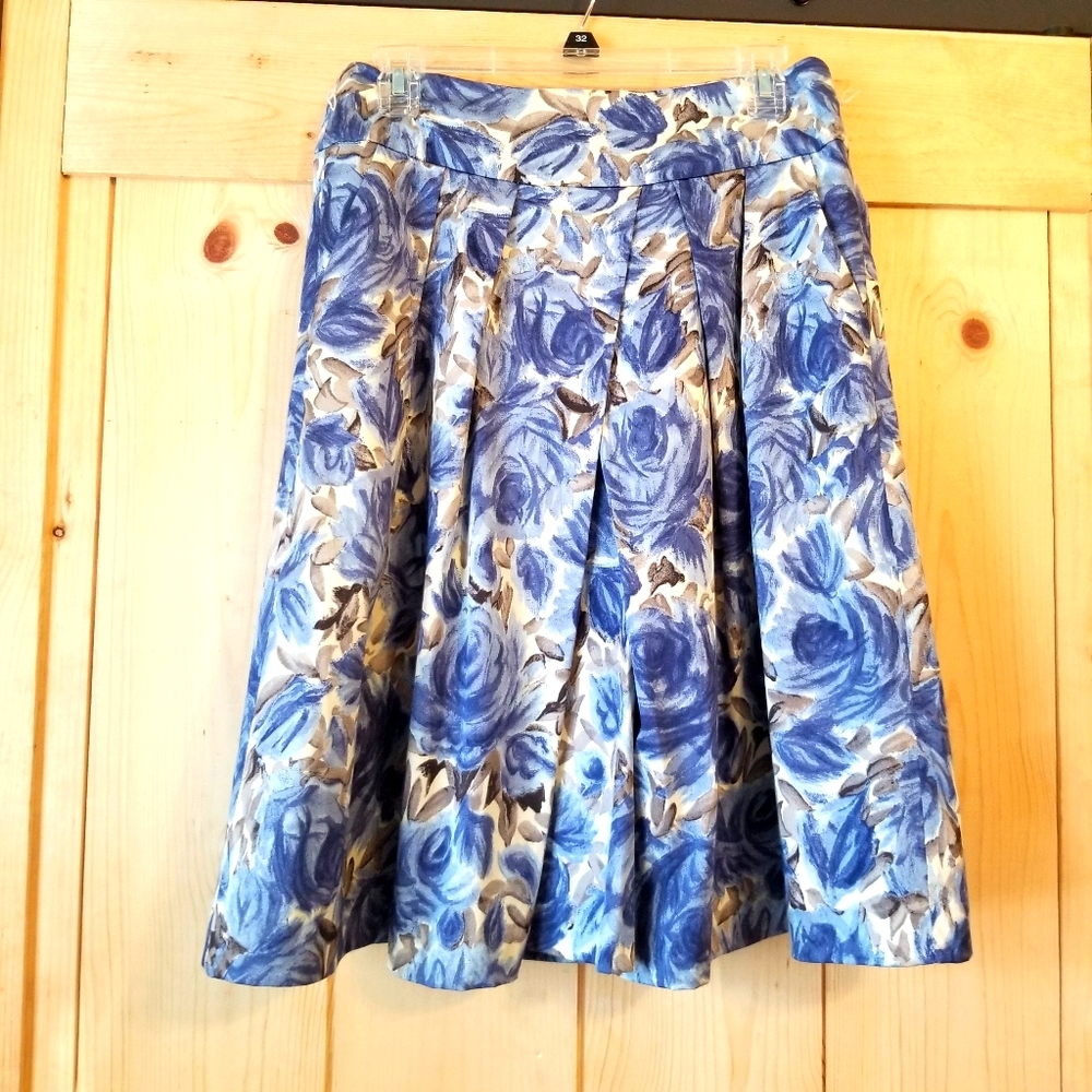 Talbots Dirndl Floral Watercolor Skirt